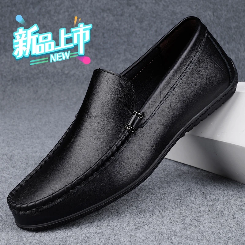 豆豆鞋男款夏季透气2025新款鞋子男士小皮鞋一脚蹬休闲鞋爆款男鞋