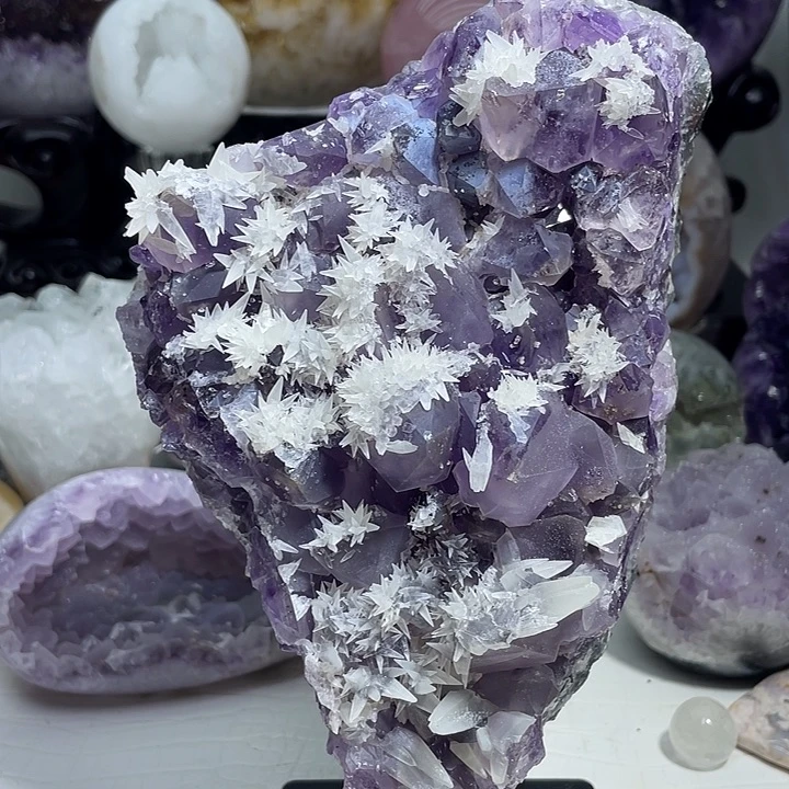 金***津未镶嵌摆件紫晶珠宝半成品水晶未镶嵌