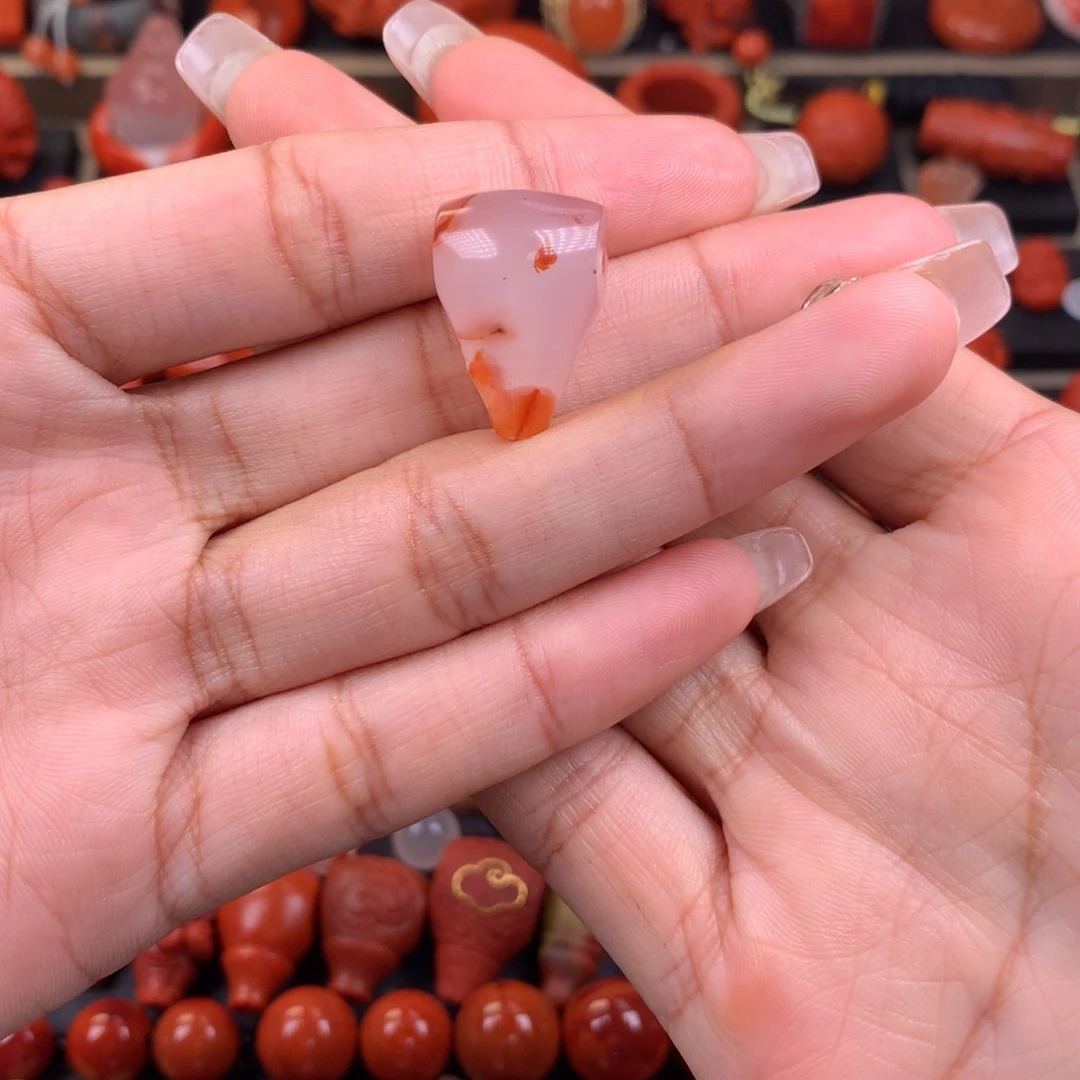 南红玛瑙未镶嵌冰飘三通14+