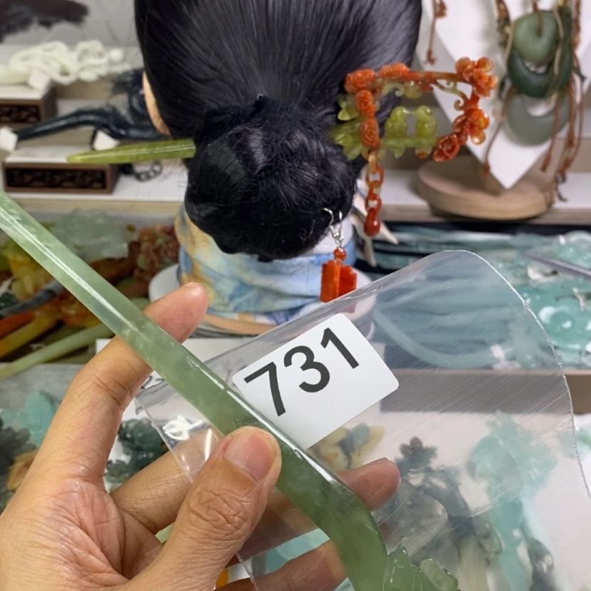 【闪购商品】岫玉发饰合金快**朵