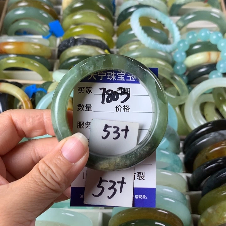 未镶嵌蛇纹石玉手镯7803