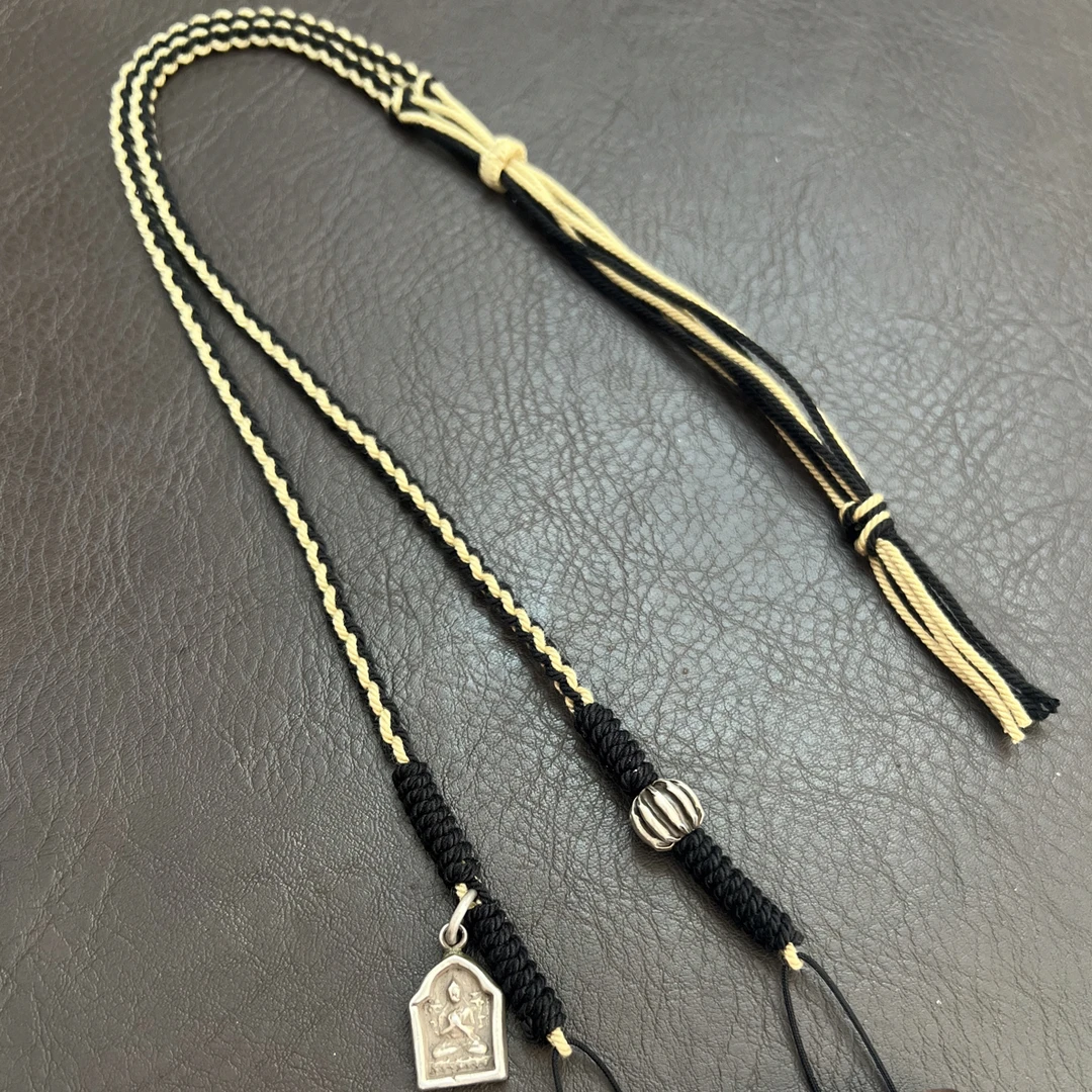 非金属布艺吊坠 手工编织天珠吊坠绳，横穿竖穿都可