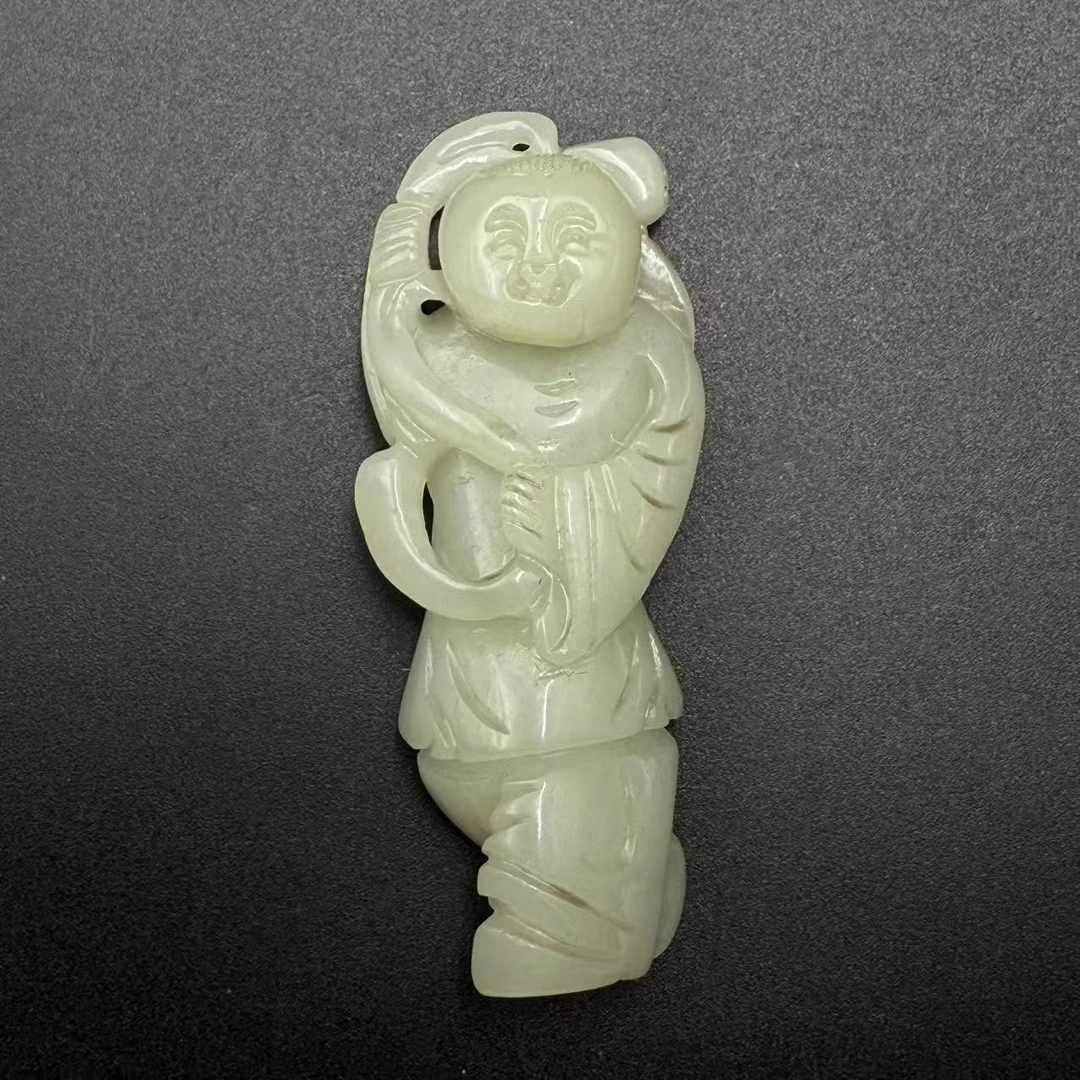 LOT.35/20世纪和田玉童子雕件/Q540024