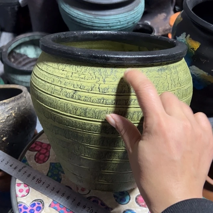 黄色小缸高20口20口不圆默认打孔