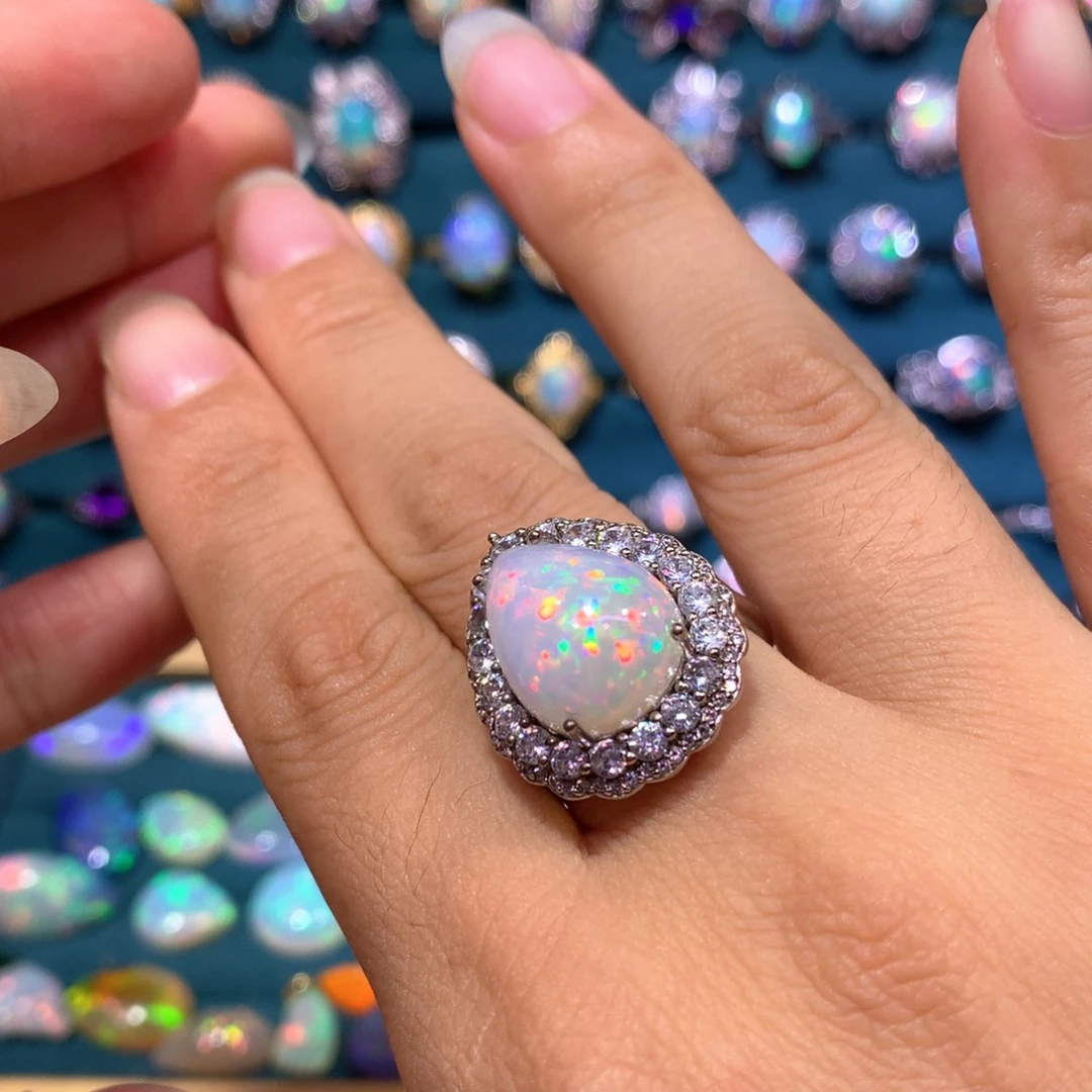 银S925镶嵌欧泊戒指款