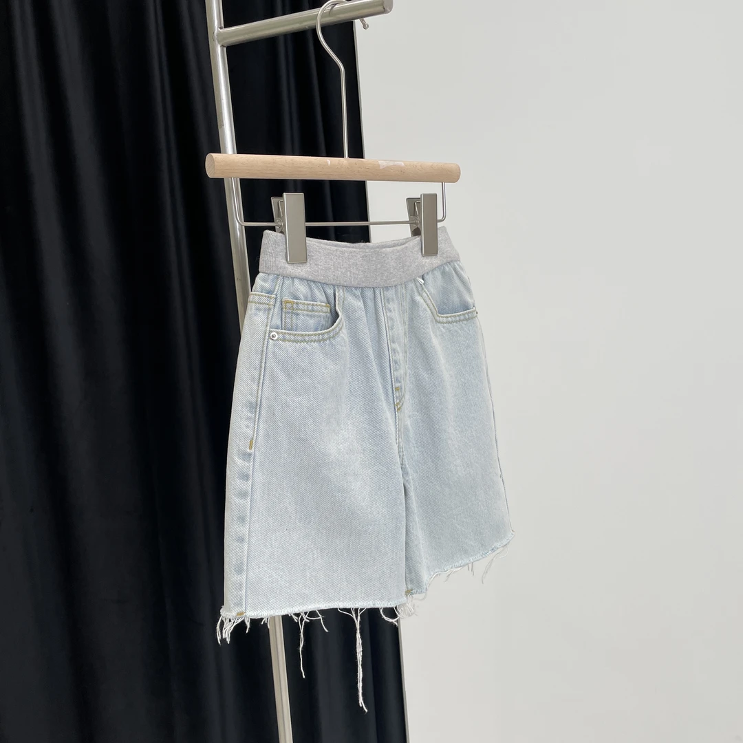 夏款牛仔短裤蓝色 7037高奢亲子系