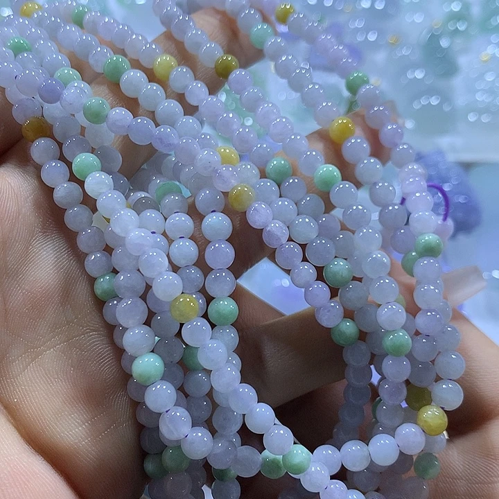 翡翠未镶嵌颈饰天然翡翠A货珠链多样性发货发其一