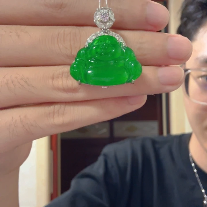 翡翠银S925镶嵌颈饰吊坠