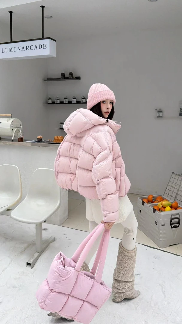 U.米家【露思同款】2025新款纯色连帽泡芙羽绒服