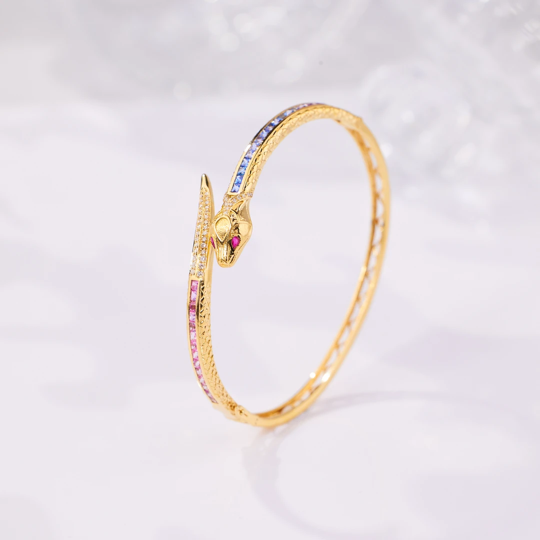 【歪歪】思悠*无烧彩蓝宝手镯*18K金镶嵌U6074