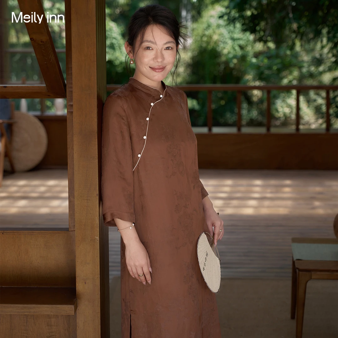美丽客栈原创高端大码2025新款旗袍女新中式轻国风穿搭微胖夏季