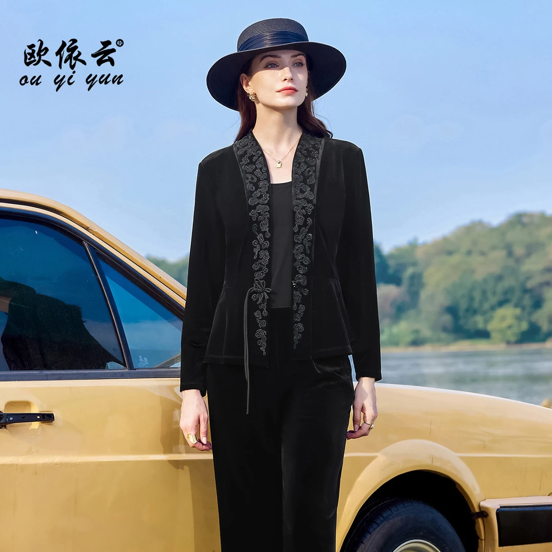 50817欧依云中年妈妈春装洋气小西装短外套收腰轻奢气质上衣女