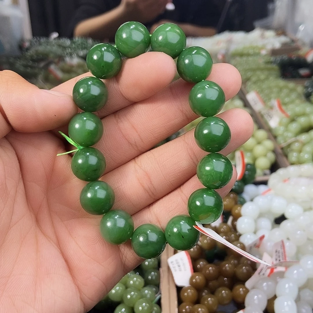 和田玉未镶嵌手串天然卡14碧玉3号矿多样性拍一发一