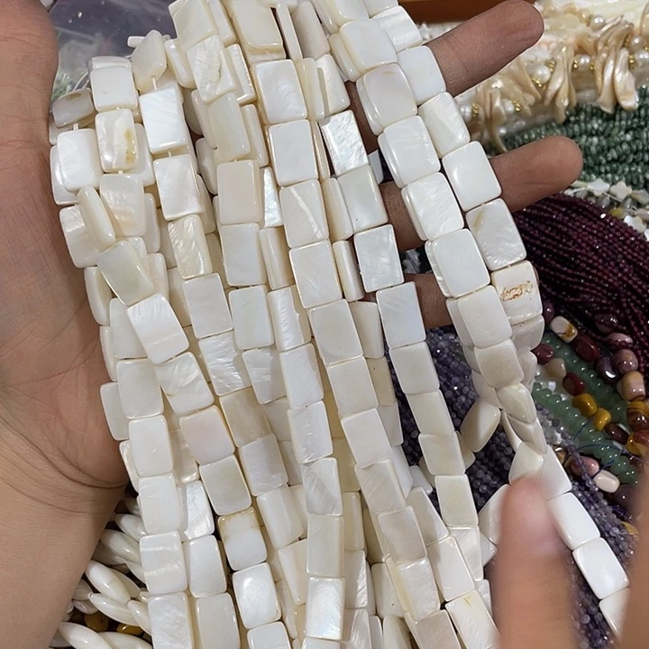 玛瑙/玉髓合金珠宝半成品3条天然贝壳长方形