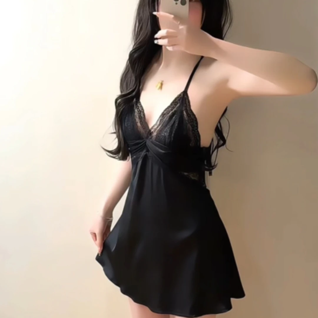 性感吊带睡裙纯欲风设计舒适面料冰丝睡衣女夏季家居服