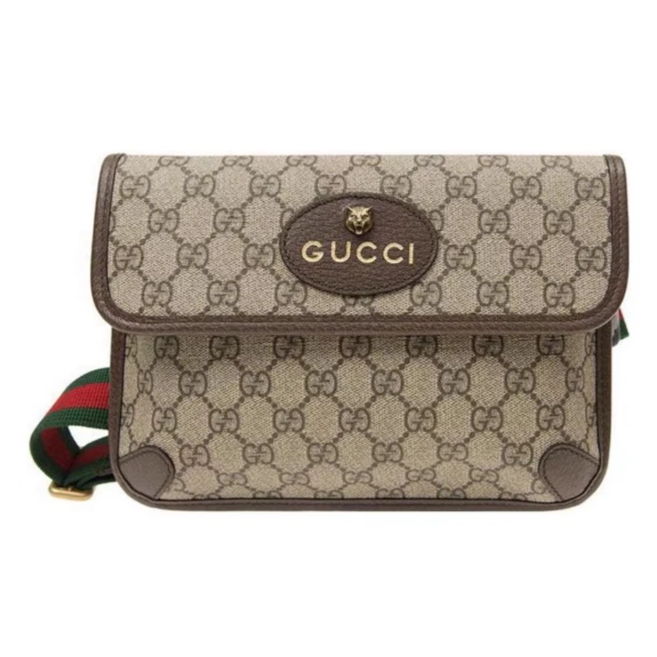99新 GUCCI/古驰 【静文专属】老花虎头腰包