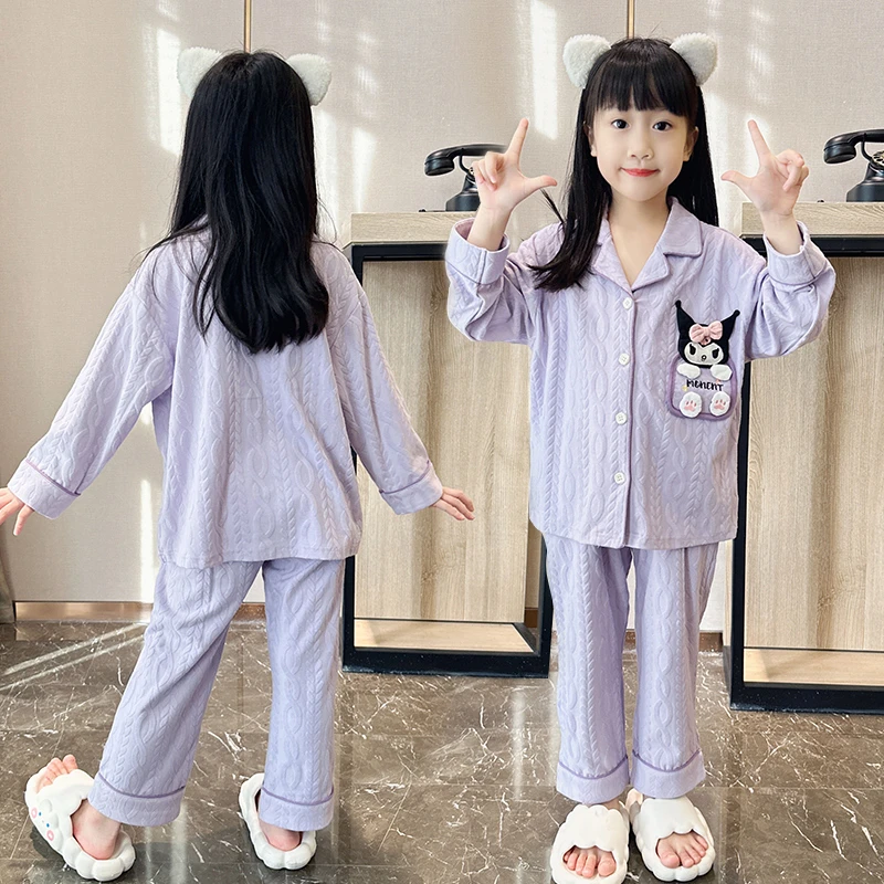 儿童睡衣女童春秋季纯棉网红长袖薄款套装女孩亲子洋气母女家居服