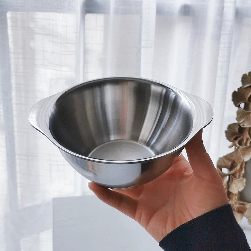 菲仕朗可加热带耳304不锈钢三层钢宝宝辅食吃饭水果调料小碗