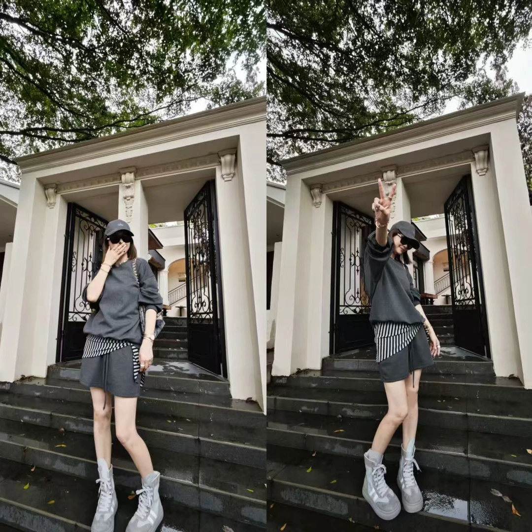 熙薇【樵风拂叶】2025早秋新款时尚休闲百搭宽松显瘦套装H3730