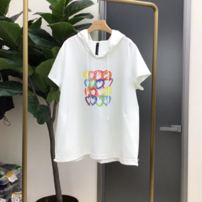 水淼夏季爱心帽衫0780