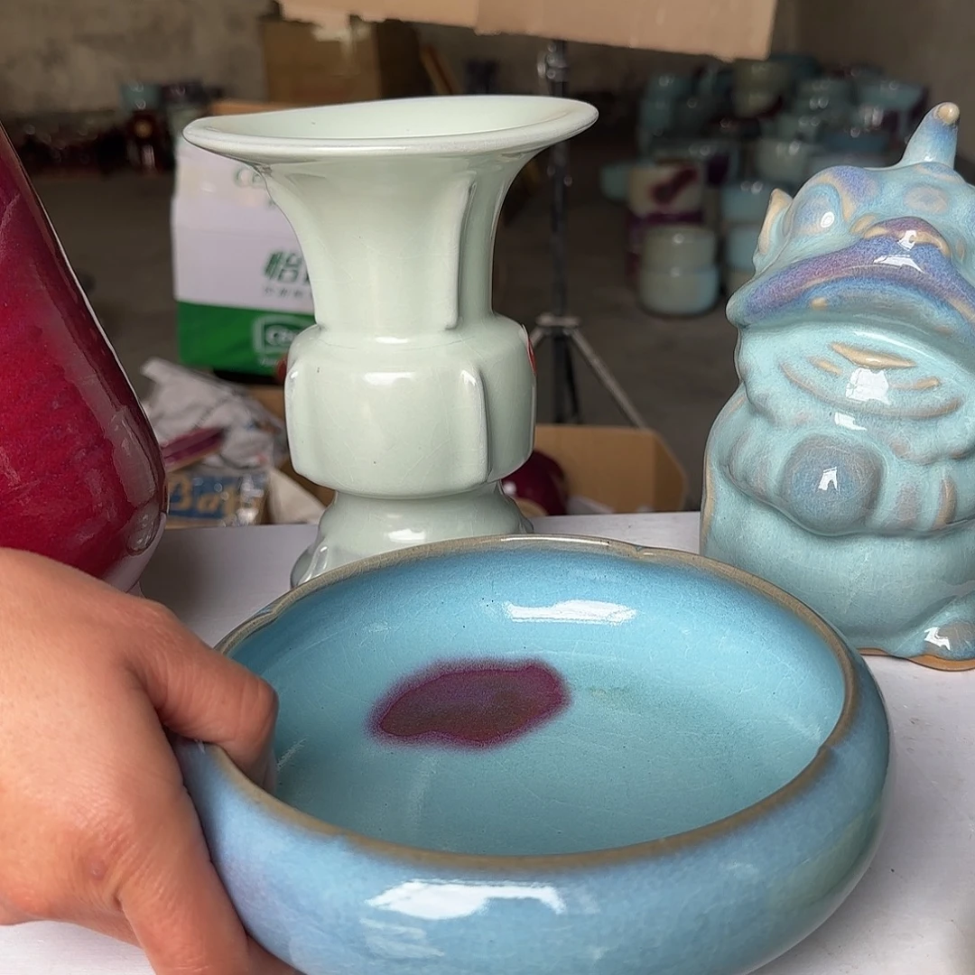 陶摆件郑家钧窑摆件微