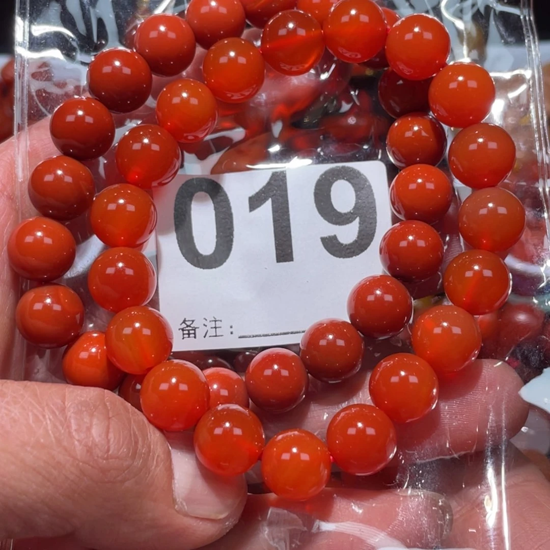 玛瑙/玉髓圆珠手串未镶嵌瓦*