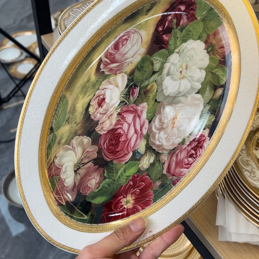 【闪购商品】瓷片月*14寸鱼盘一个一单微瑕