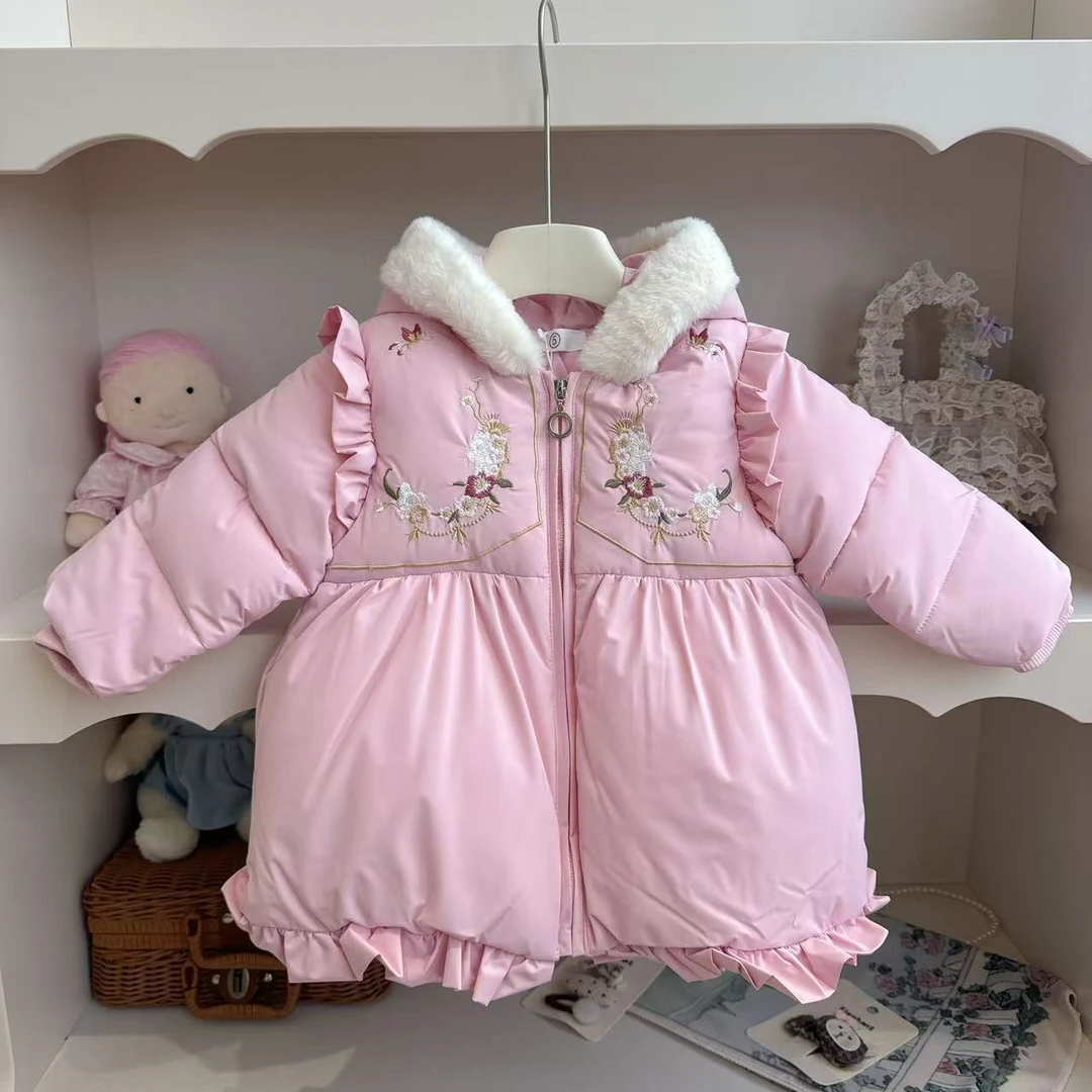 粉丝过万福利-冬季女童加厚加绒连帽棉衣