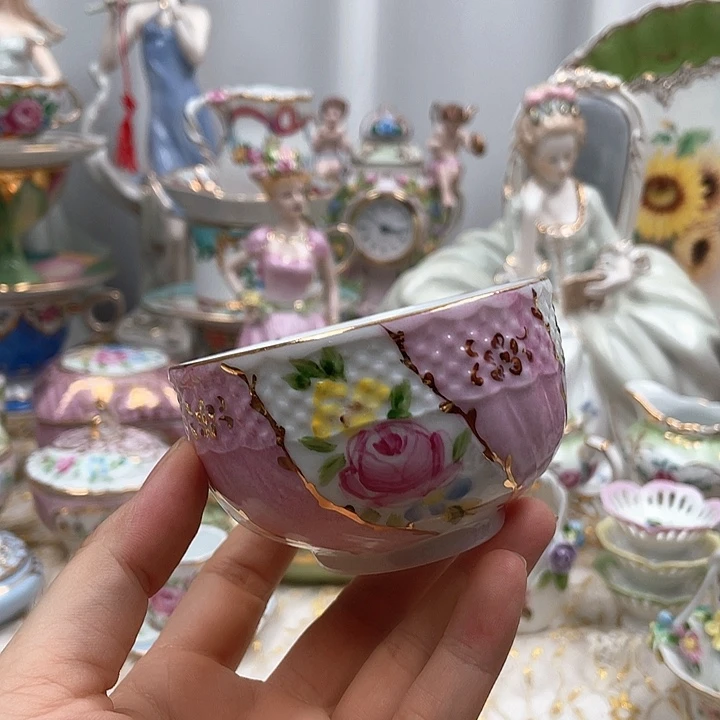 杯碟陶瓷摆件陶瓷