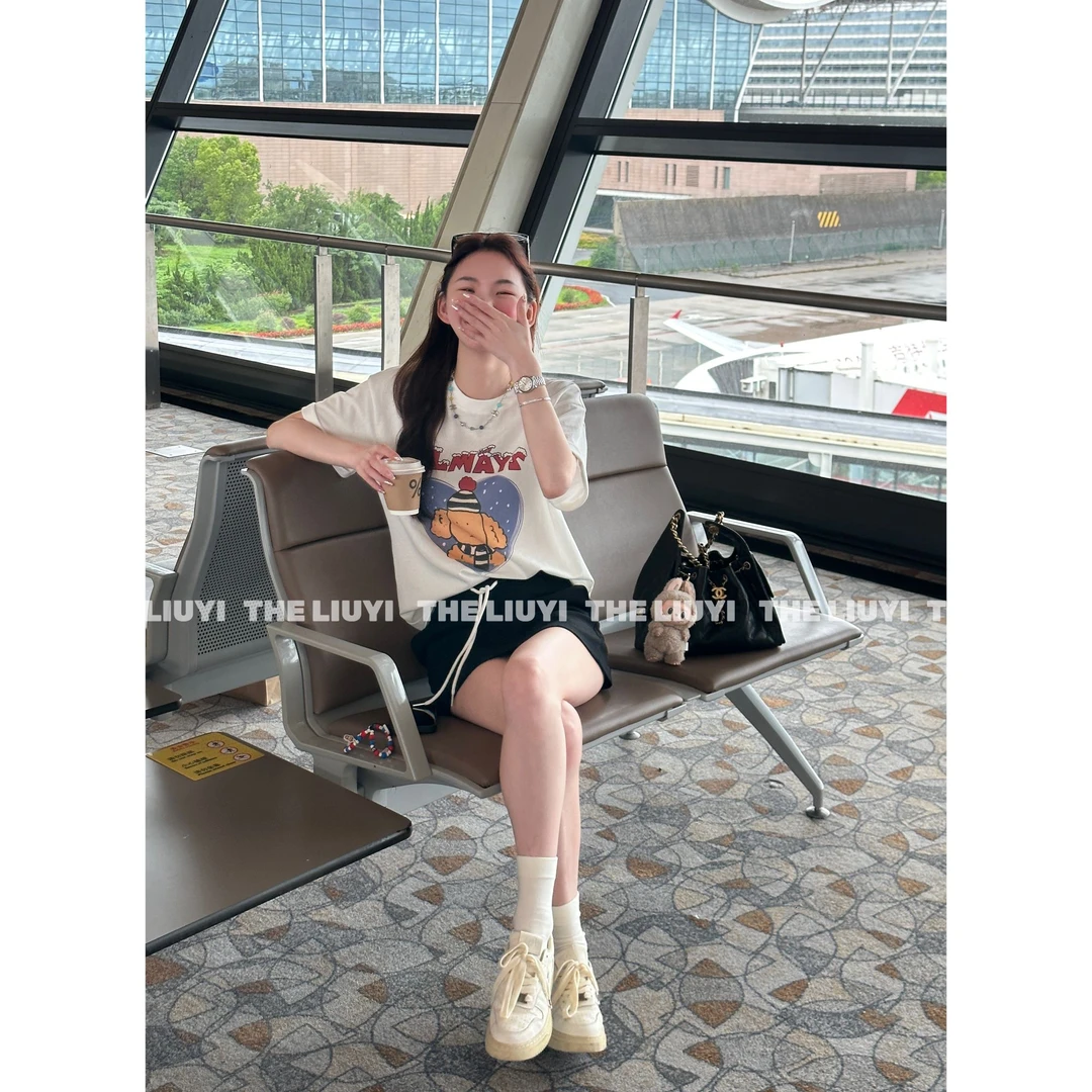 【LIUYI】新款小狗宽松短袖T恤56141