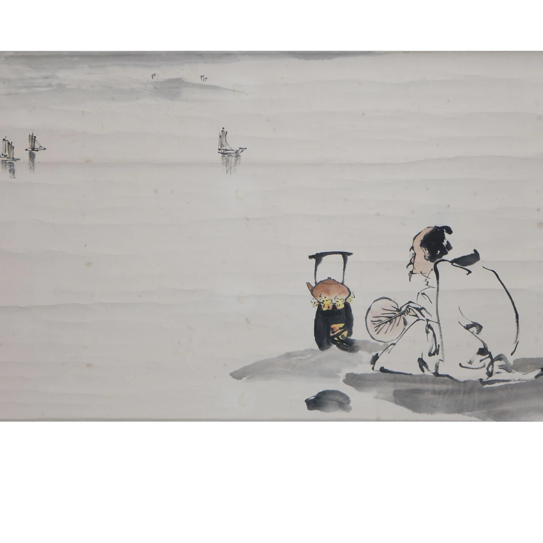 LOT.869 《煮茶图》49*83cm 纸本设色立轴