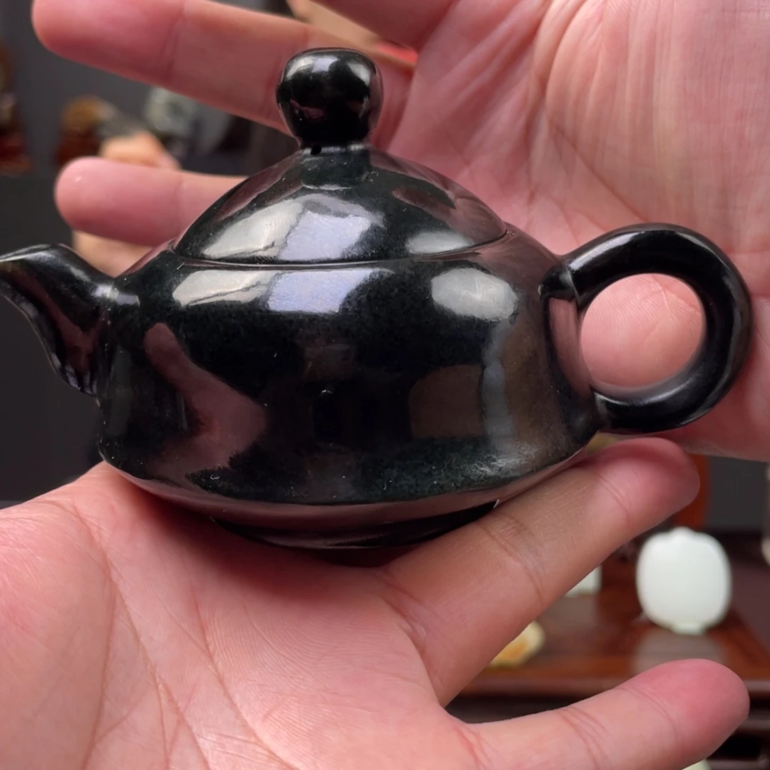 和田玉未镶嵌摆件和田玉茶壶未镶嵌