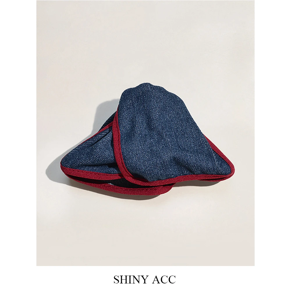 设计师手作牛仔抓夹小众饱满后脑勺发量多鲨鱼夹甜酷少女百搭发抓