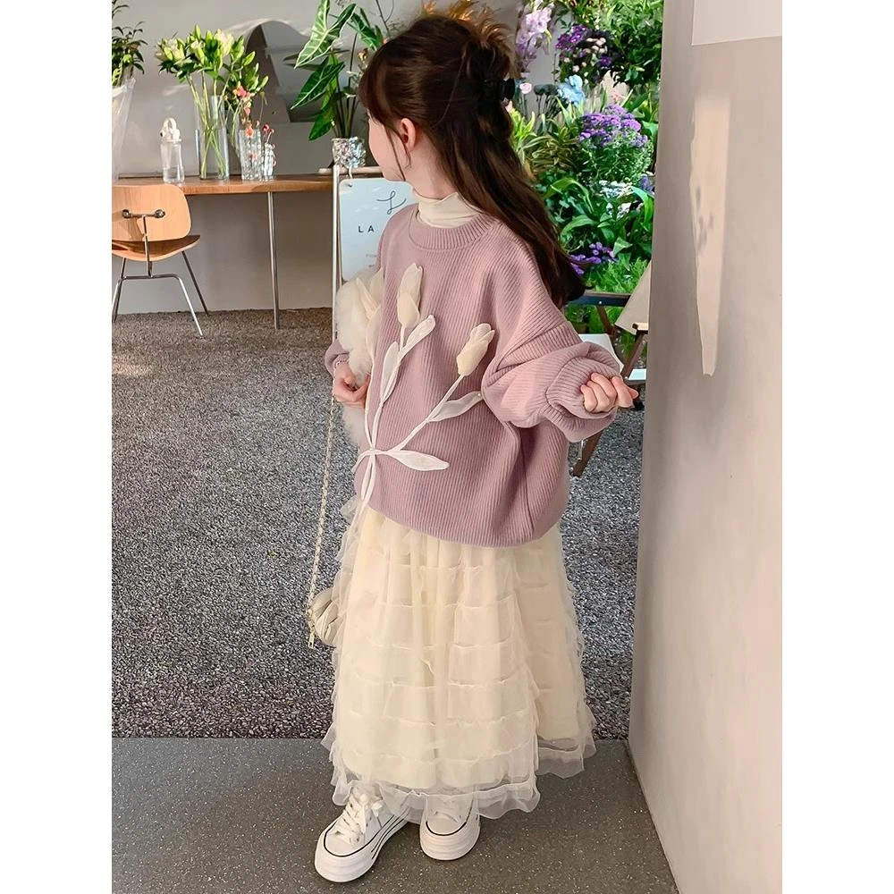 奥莱女童裙子秋冬款2026新款儿童公主裙冬装套装女大童洋装冬季加