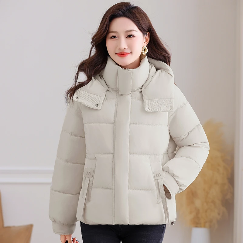 皮尔卡丹冬季加厚保暖棉服女短款小棉袄外套韩版时尚面包服棉衣女