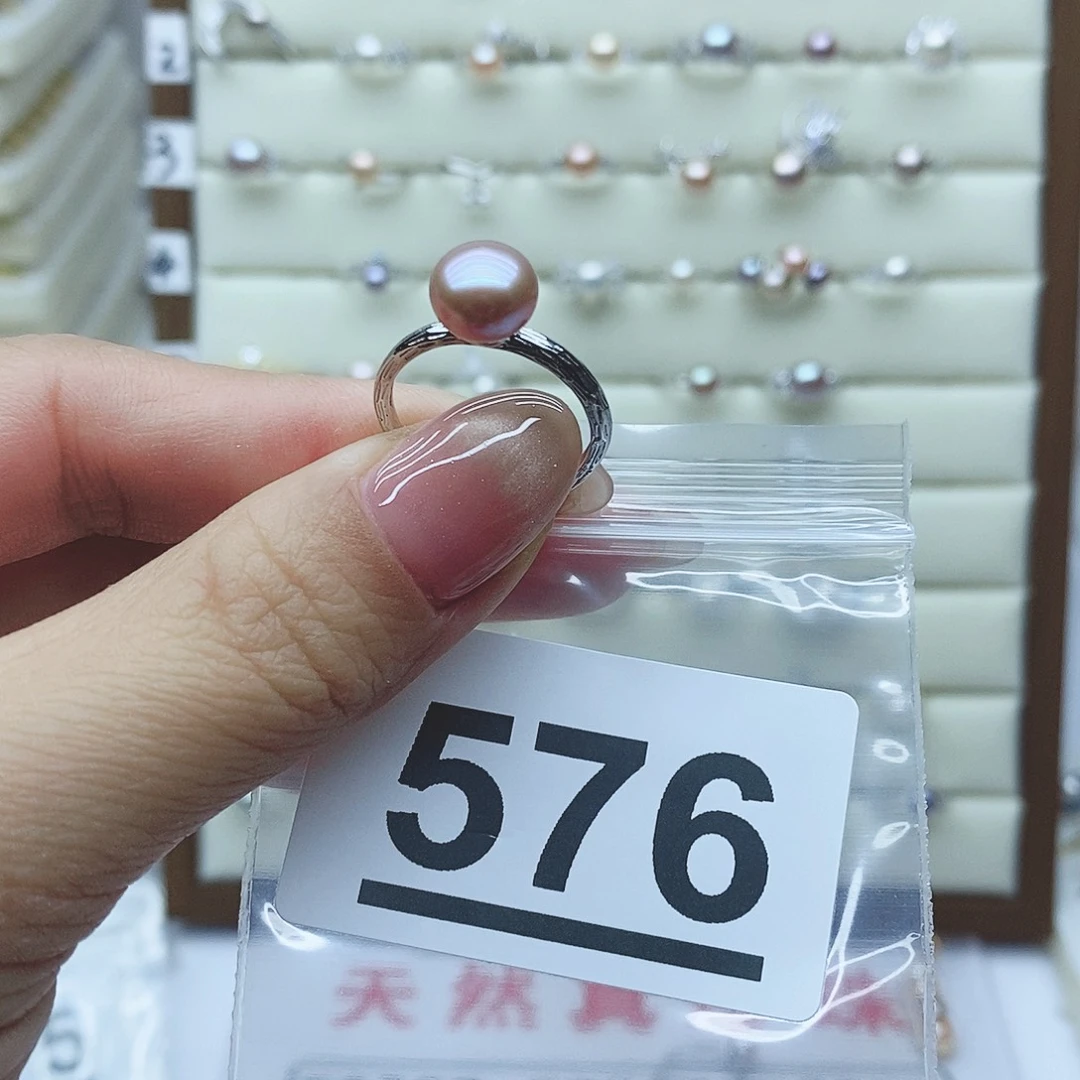 淡水珍珠戒指银S925镶嵌一**求576