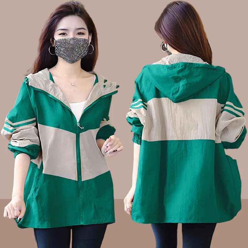防晒衣女款2025夏季新款宽松休闲百搭透气薄款户外防晒服连帽外套