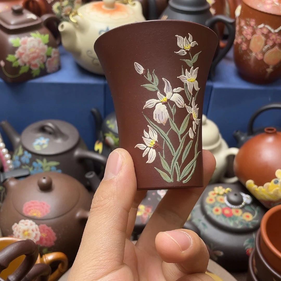 红泥茶杯紫砂主人杯120cc