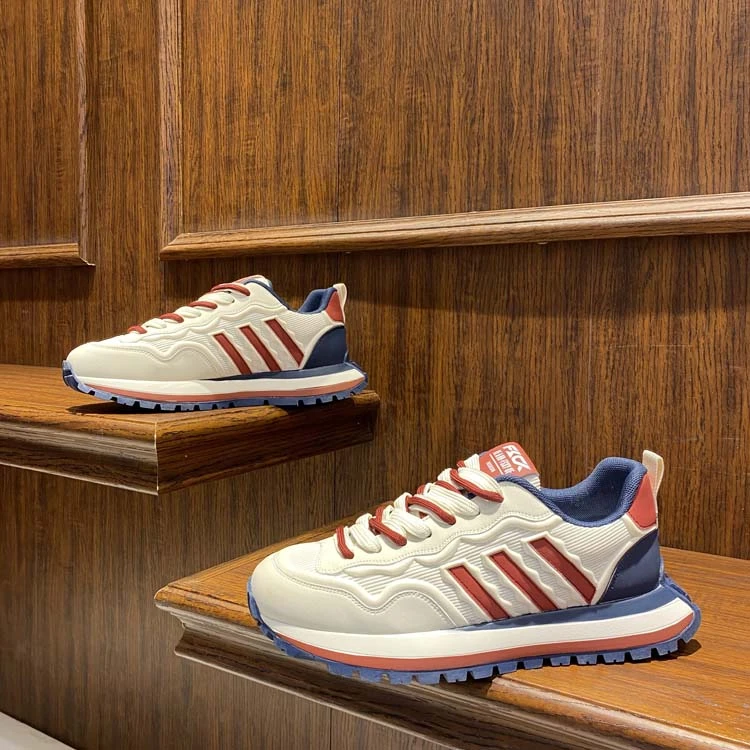 男鞋阿甘鞋2025春季新款皮面时尚潮鞋男士低帮厚底增高休闲运动鞋