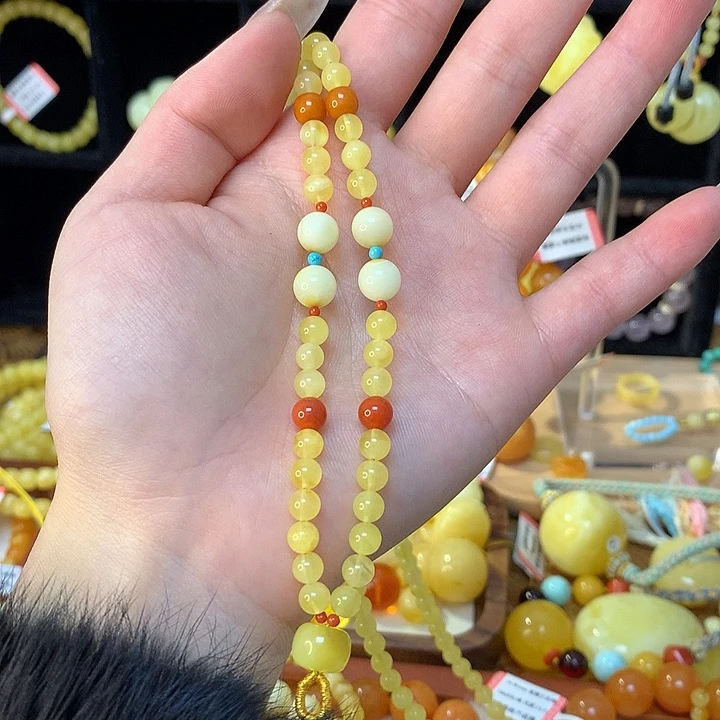 琥珀手链未镶嵌蜜蜡吊坠项链