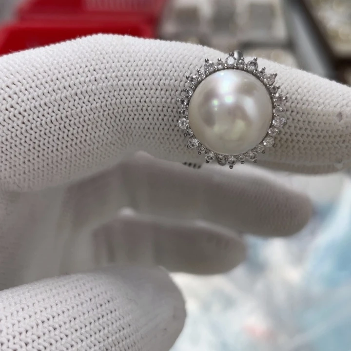 银S925镶嵌手绳海水珍珠