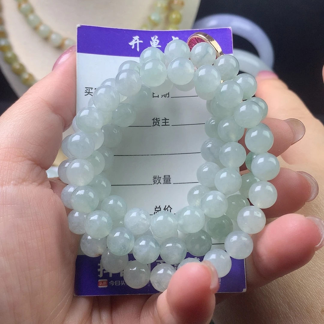 翡翠未镶嵌手链卡8.1