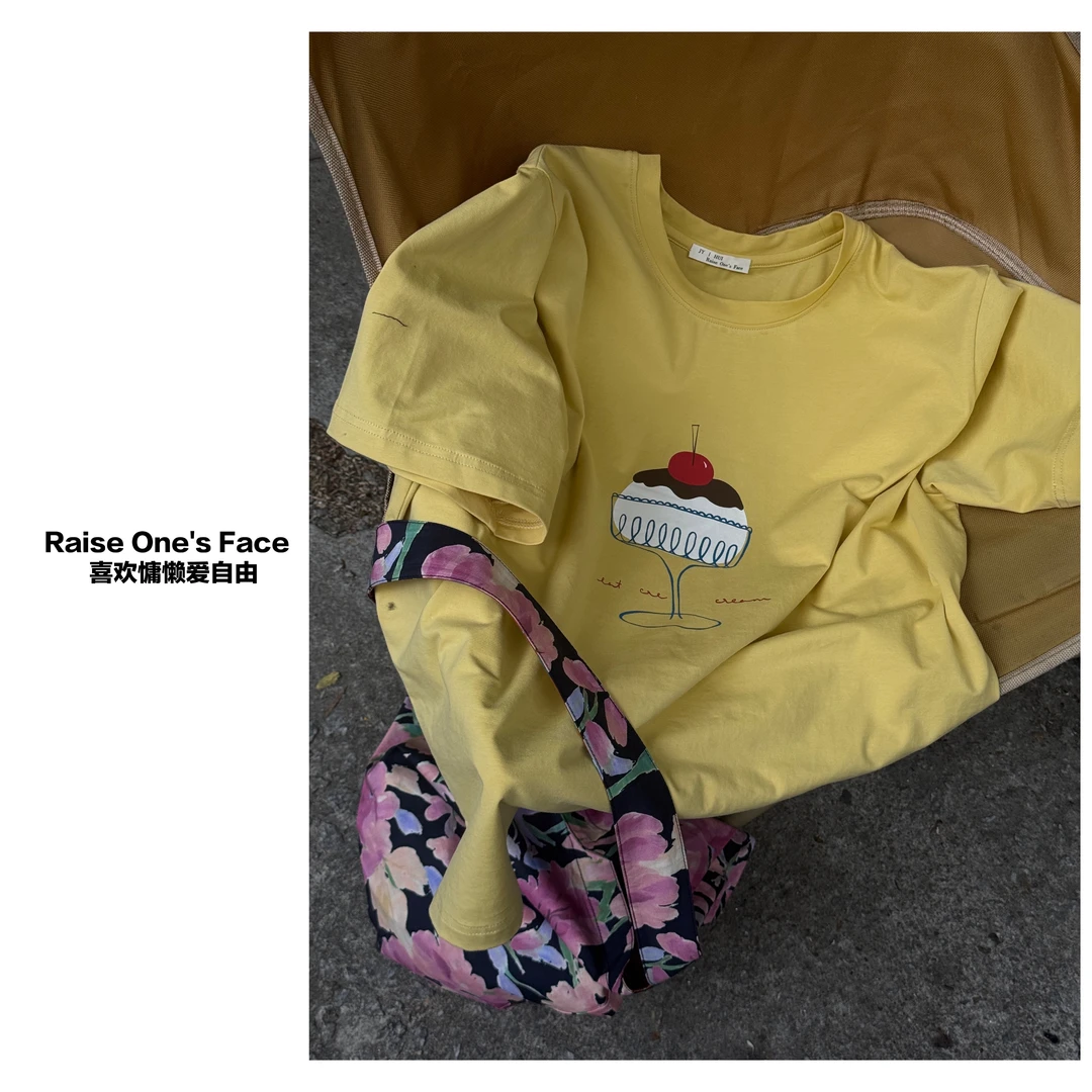 HUI - 【解暑蛋糕】1223  拉架棉透气薄款舒适T恤