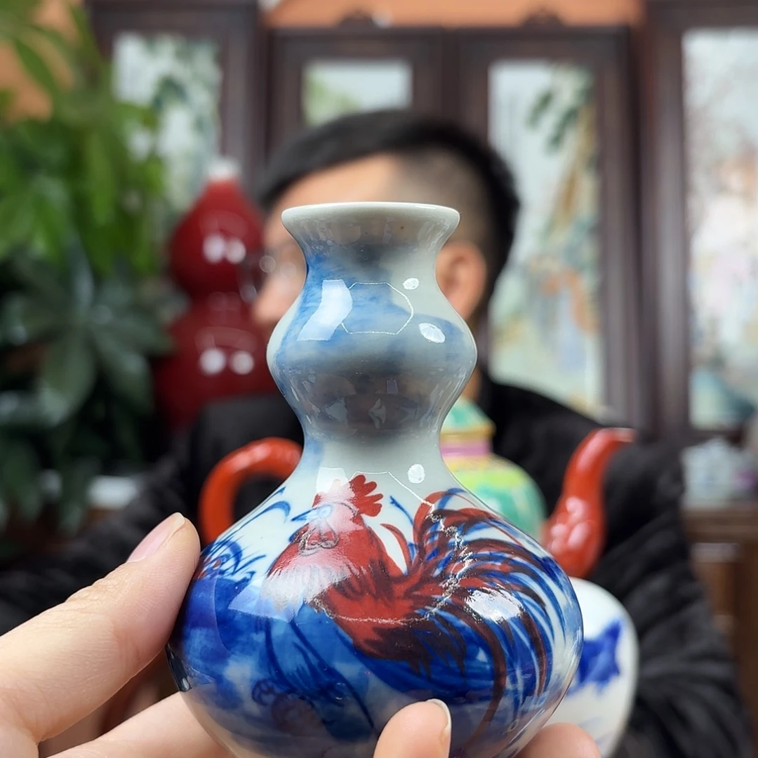摆件陶景德镇陶瓷手工花瓶
