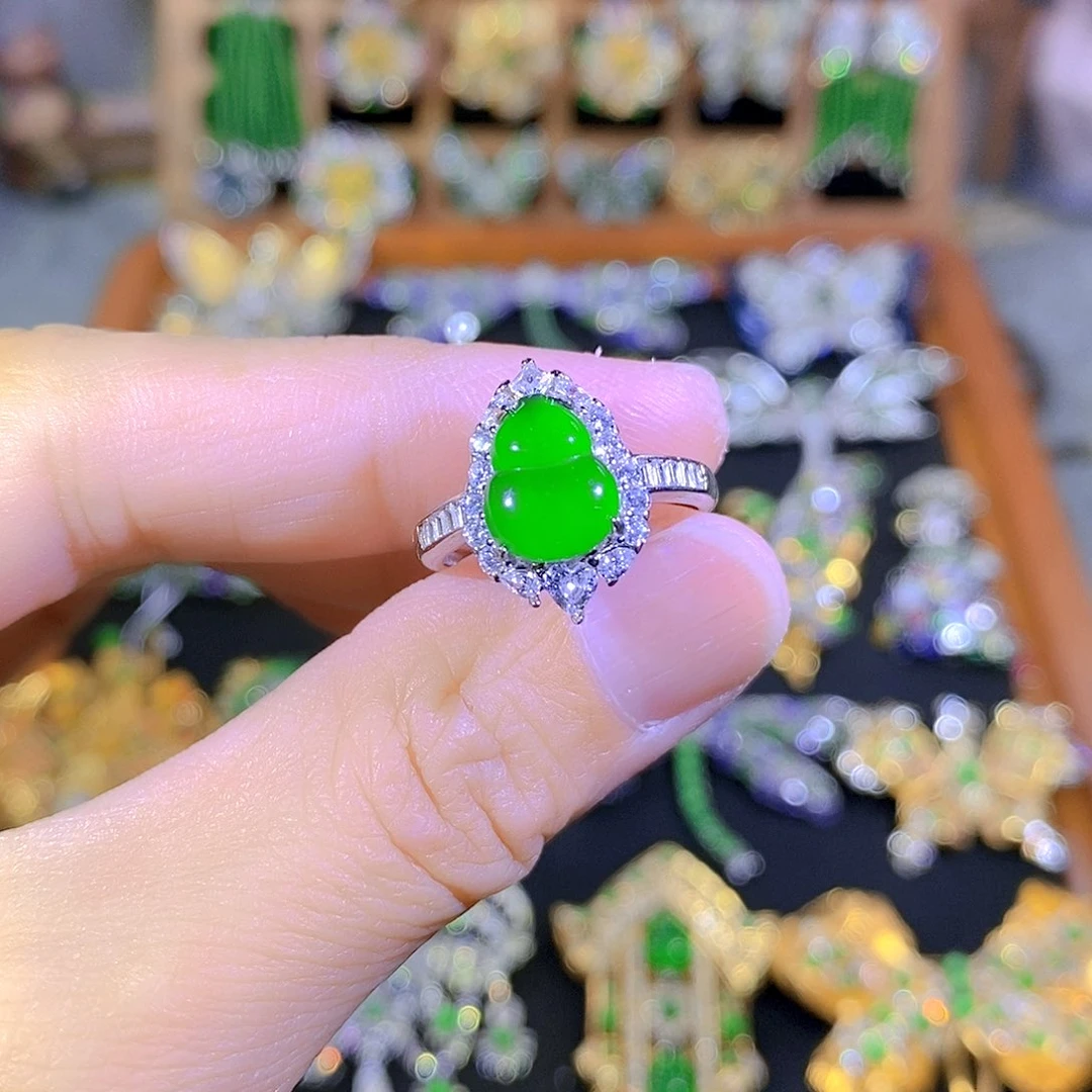 吊坠(不含链)银S925镶嵌翡翠