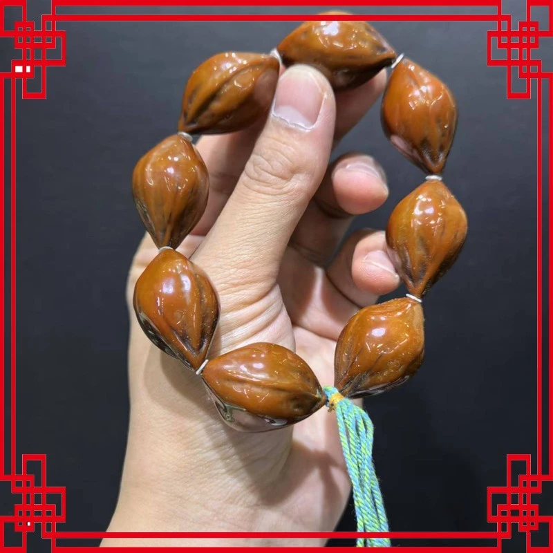 文玩配饰橄榄核手串尺寸约21毫米缅甸大手工diy手串时尚饰品配饰