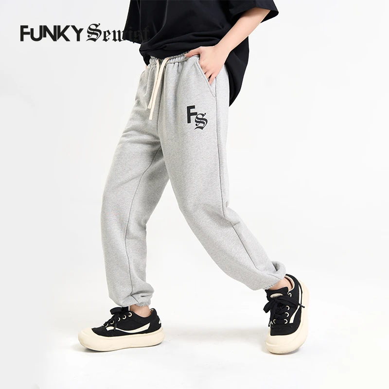 FUNKY SEWIST卫裤休闲纯棉韩系长裤抽绳收脚裤宽松情侣同款长裤
