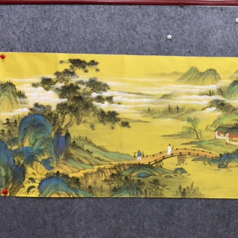 工笔国画仿古山水尺寸70/180