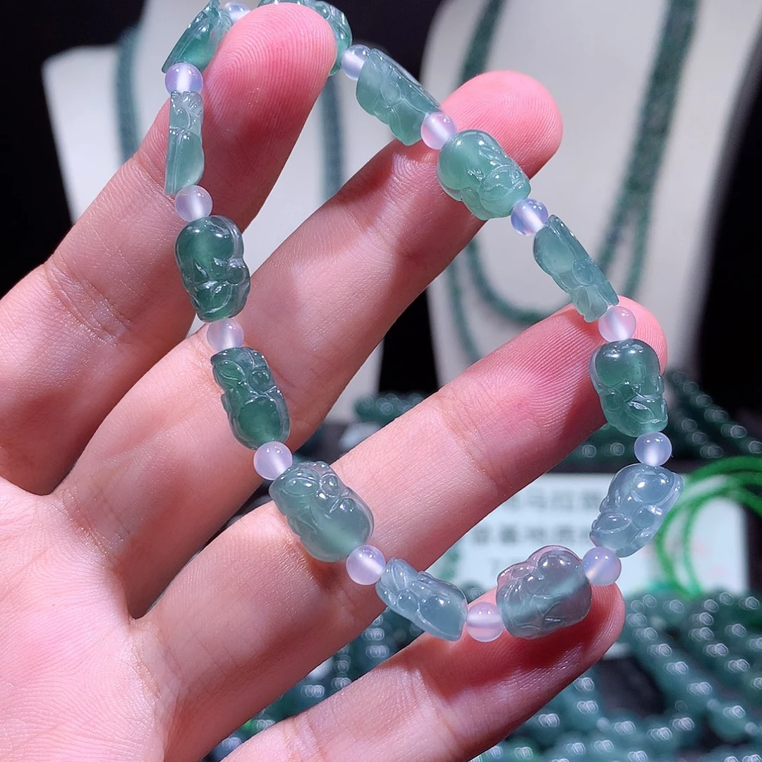 翡翠未镶嵌手链天然a货翡翠手串