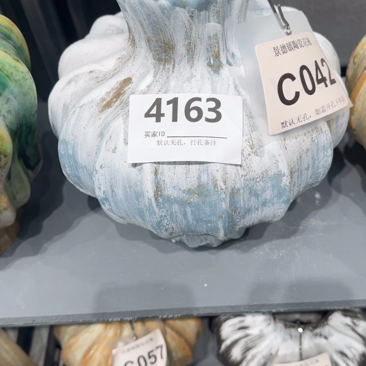 小***撞瓷片景德镇高温花器编码4163高28口8默认无孔